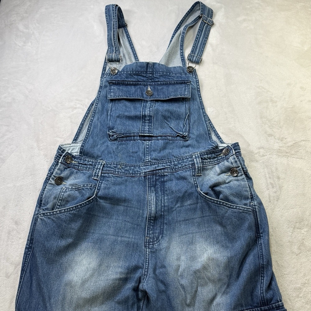 Y2K Uskees Denim Overalls Men's XL Cargo Pockets Cotton